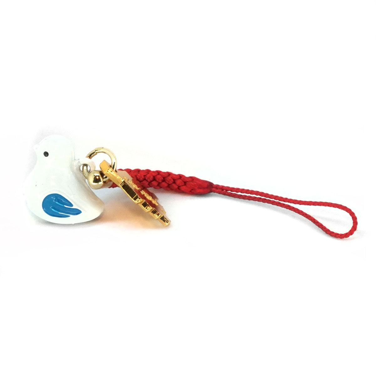 Dove Netsuke Omamori Charm - blue